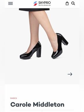 NWOT Women's Black Patent Block Heel Pumps